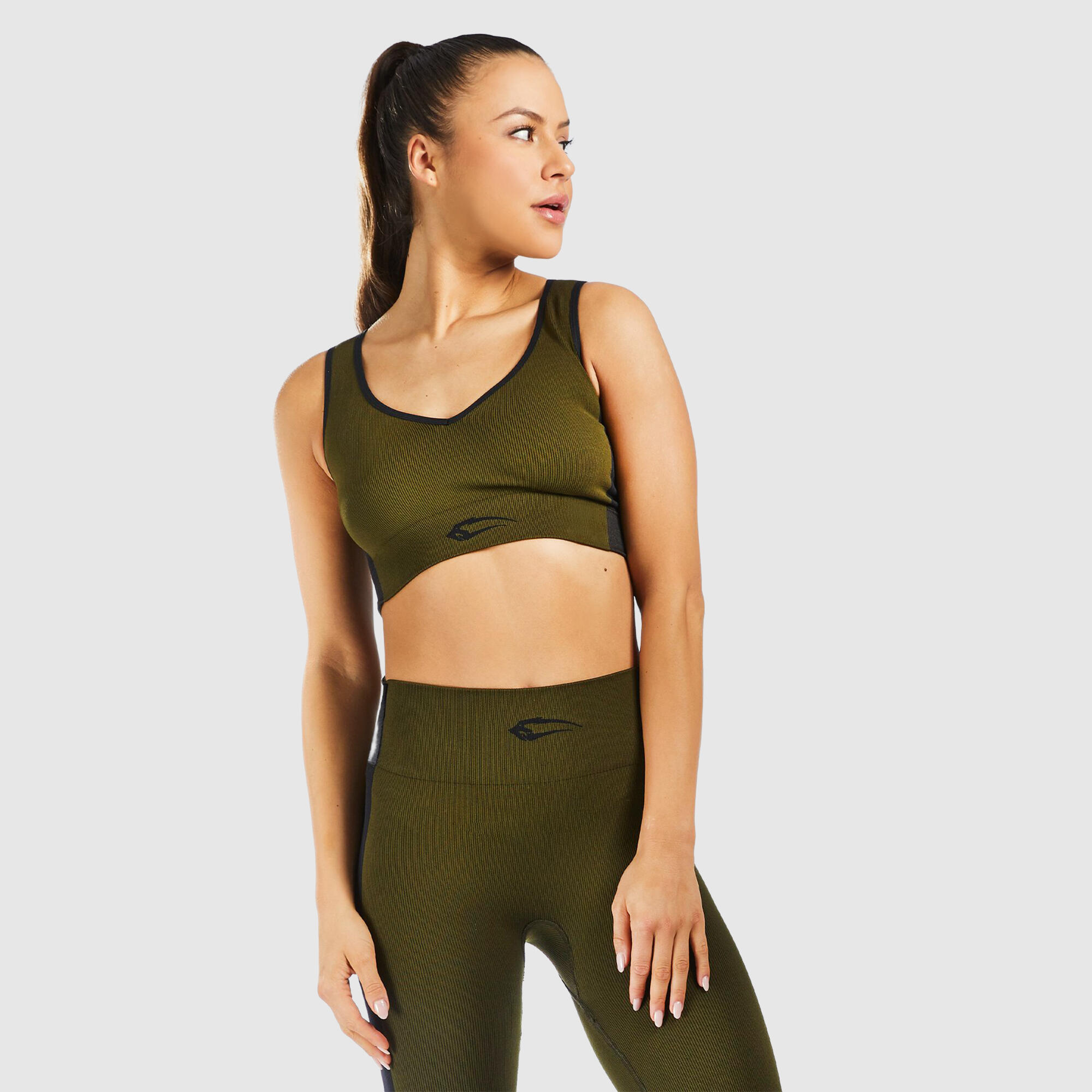 SMILODOX Damen Sport BH Smash Olive