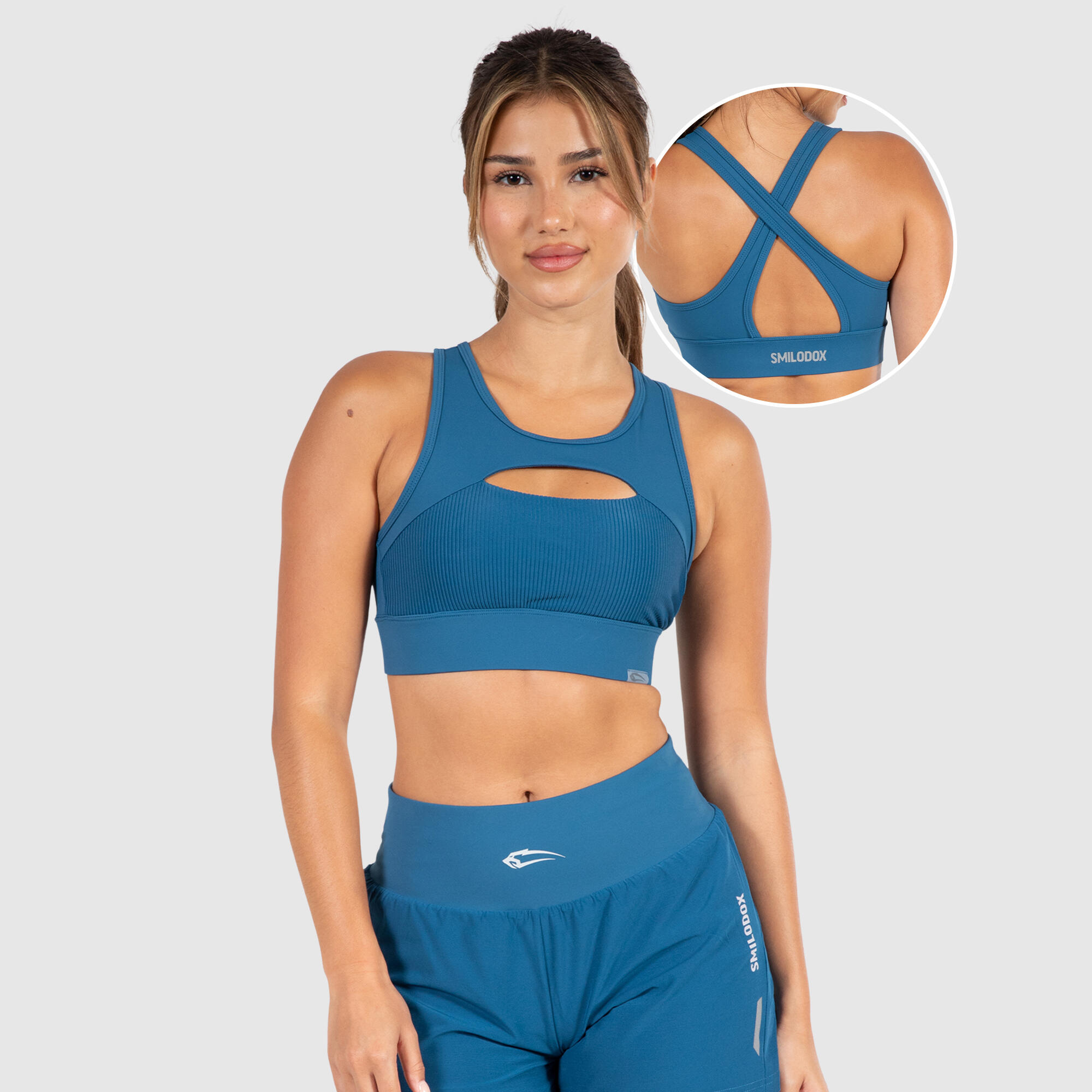 SMILODOX Damen Sport BH Fastlane Dunkelblau