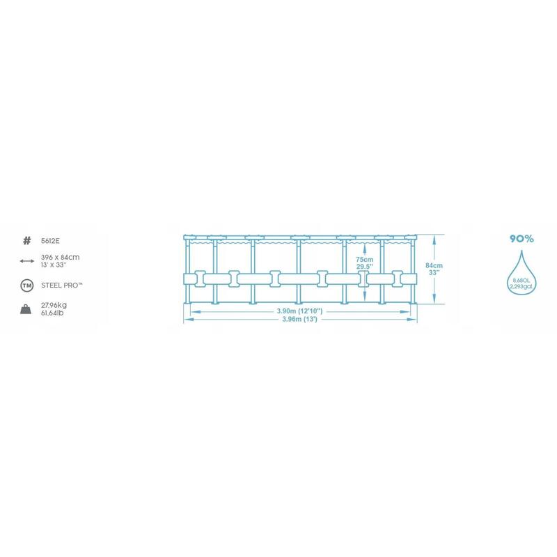 Piscine Bestway STEEL PRO FRAME POOL ronde Ø396x76cm