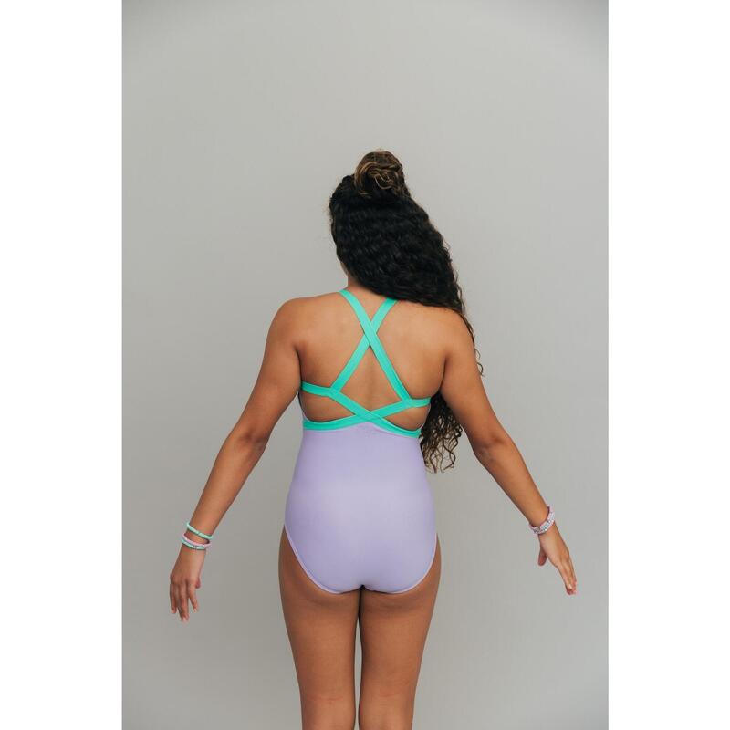 Maillot da ginnastica Handstand da donna Lavanda