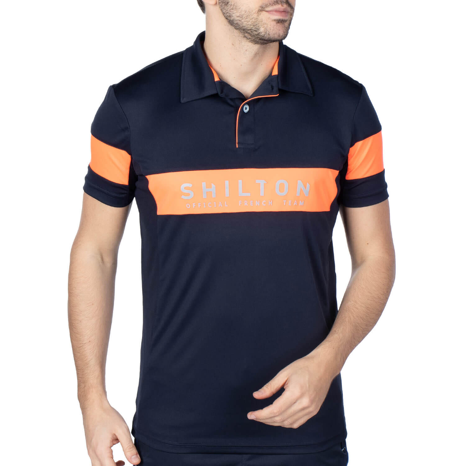 Shilton - Polo Sport Bicolore Homme - Polo Manches Courtes - Bleu|orange - 42 M/l - Decathlon