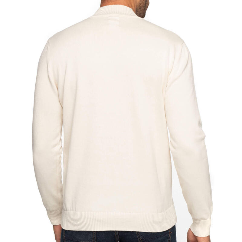 Pull col cheminée coupe droite homme