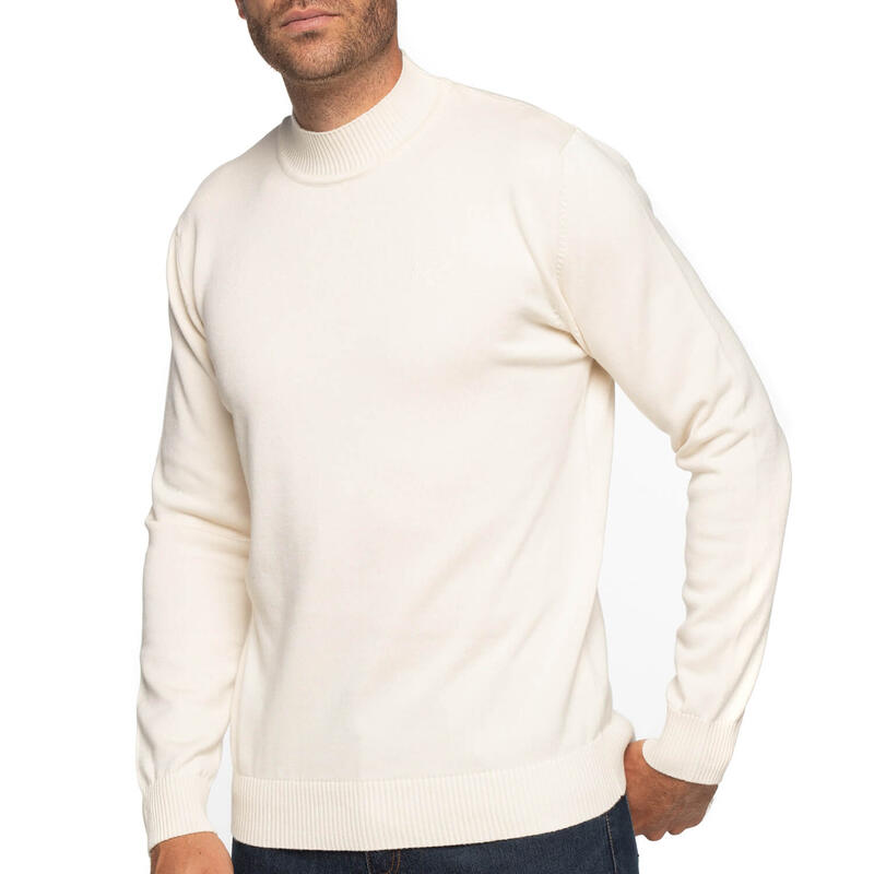 Pull col cheminée coupe droite homme