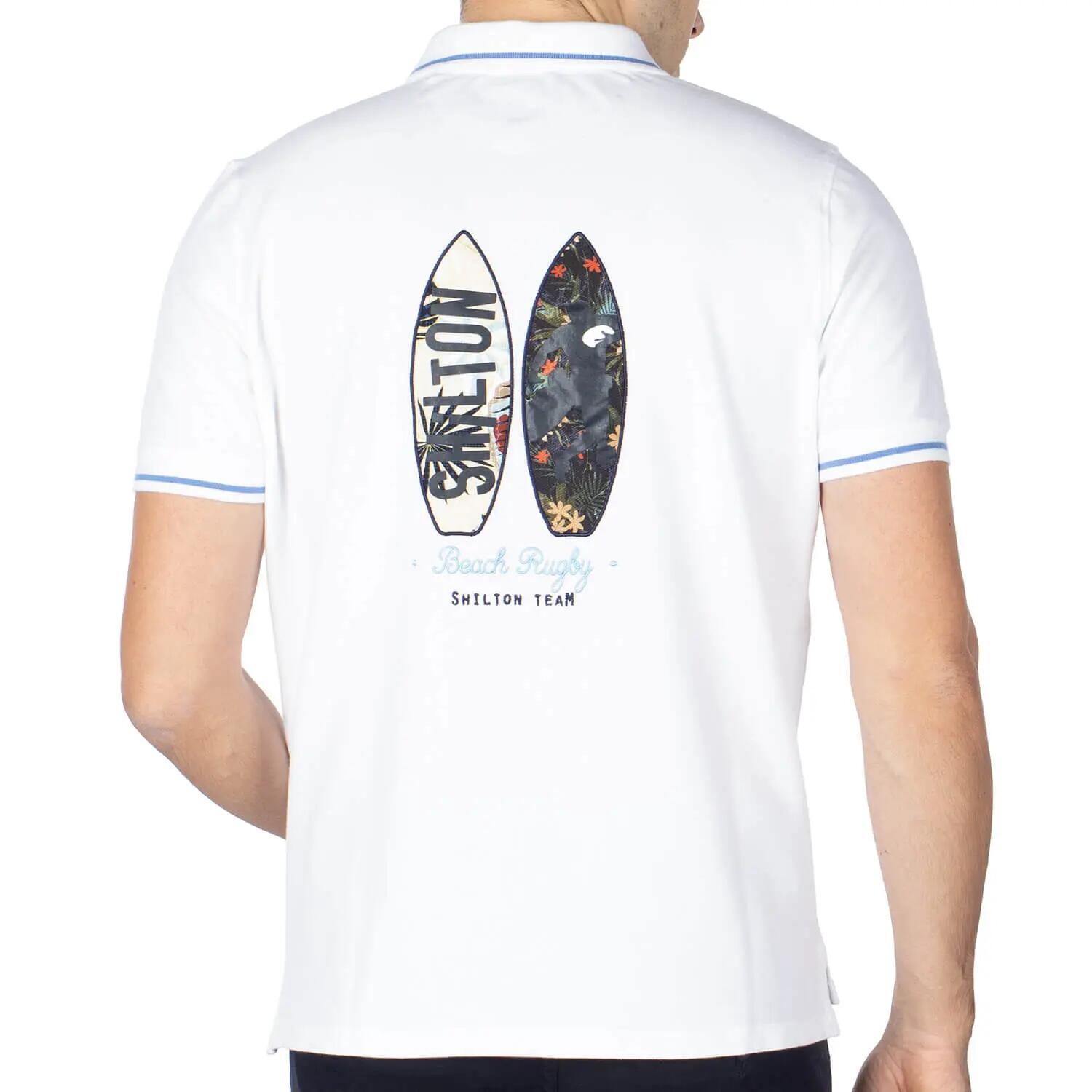 Polo rugby beach blanc 2/4