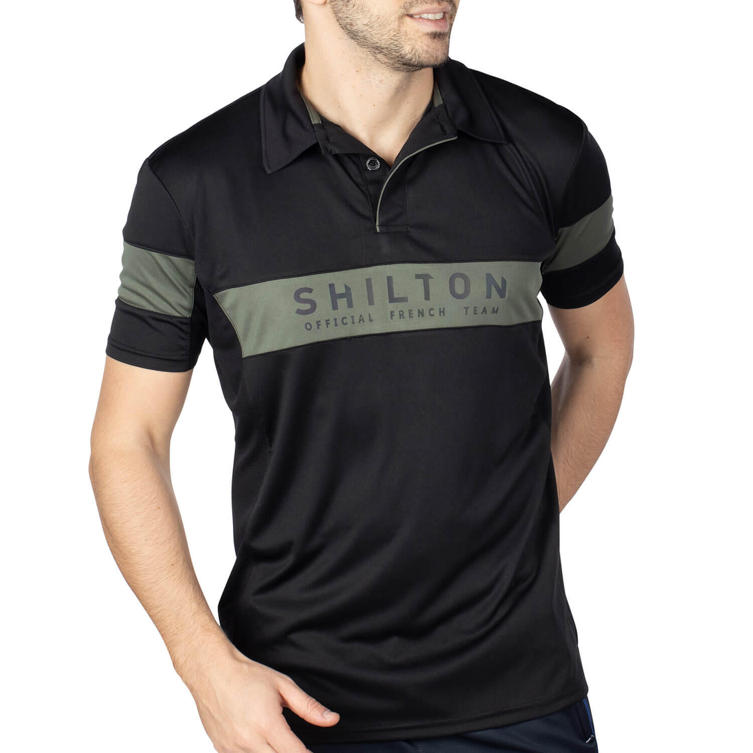Polo sport bicolore homme 3/4