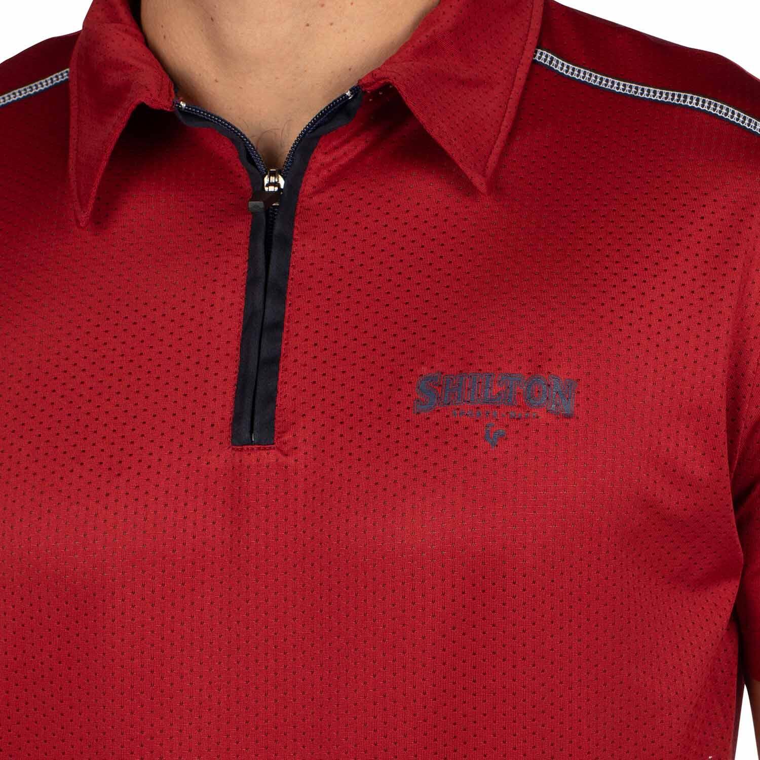Polo de sport zippé perforé 3XL / Rouge 5/5