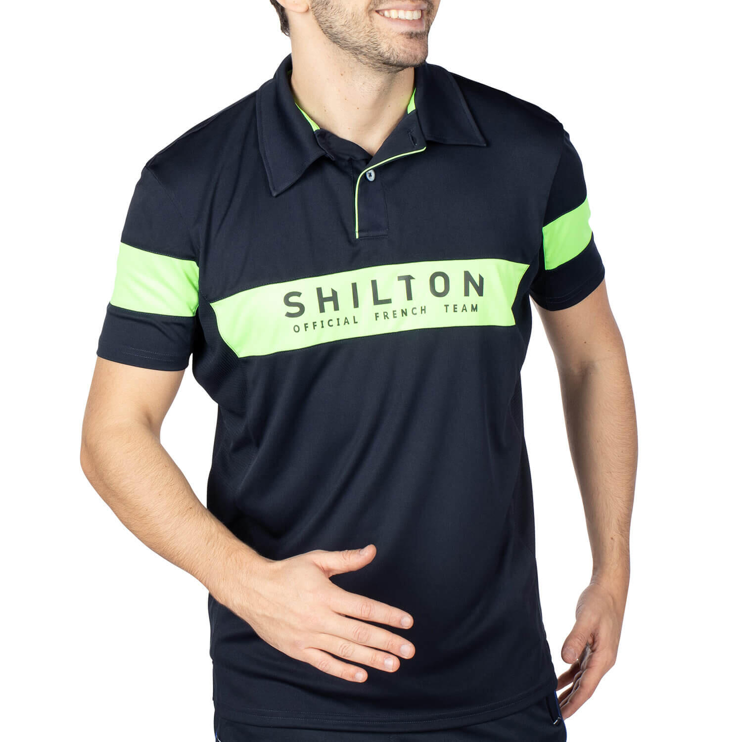 Polo sport bicolore homme 3/4