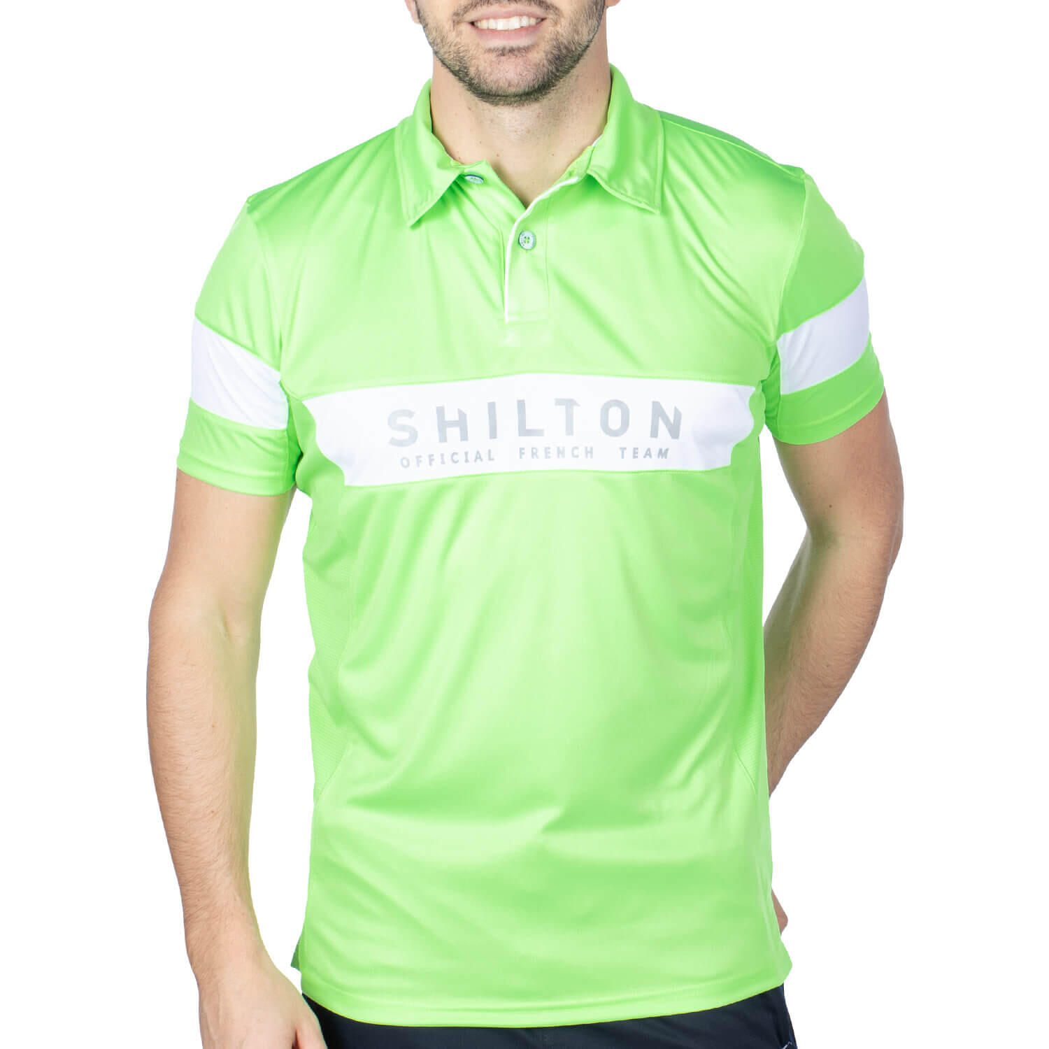 Shilton - Polo Sport Bicolore Homme - Polo Manches Courtes - Blanc|vert - 42 M/l - Decathlon