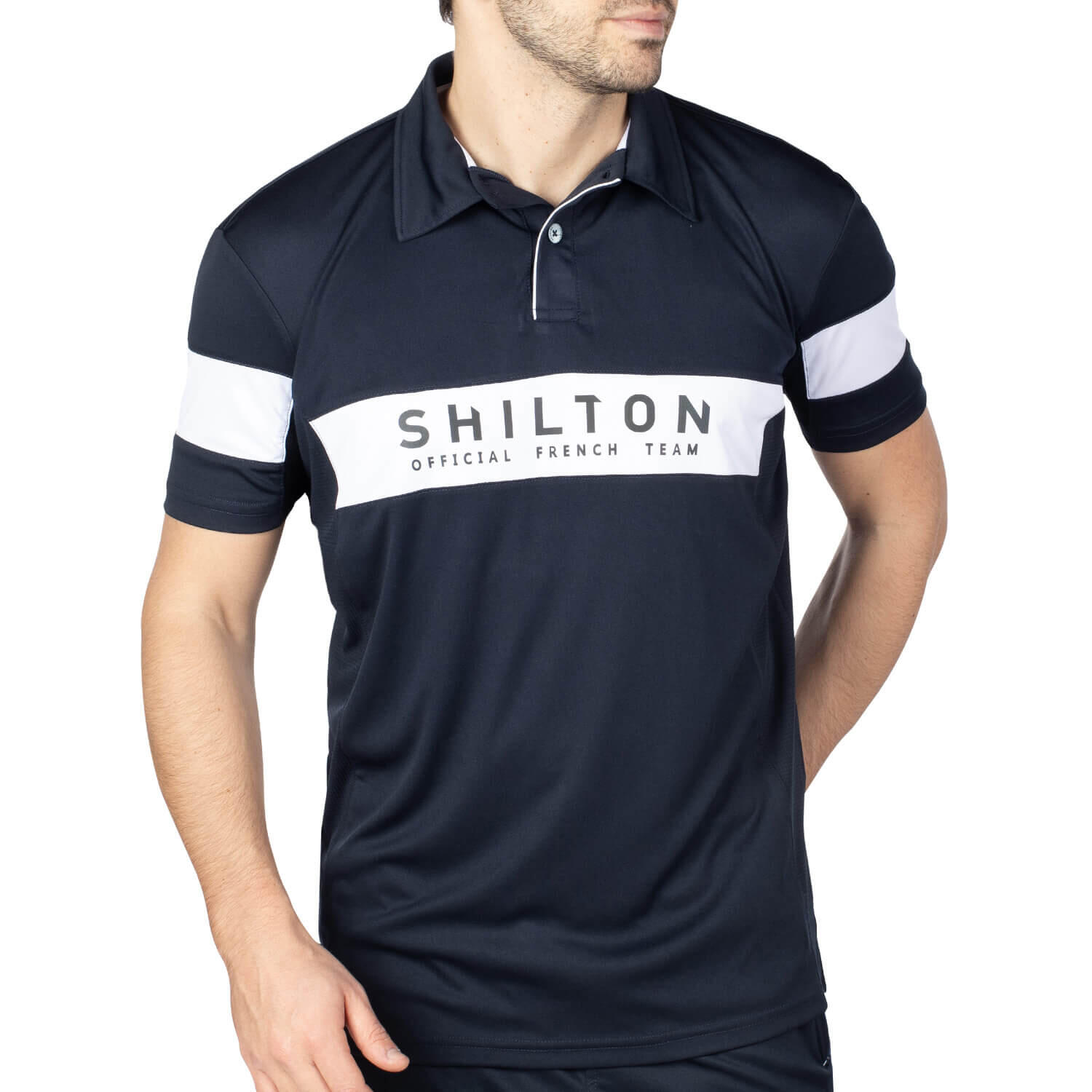 Polo sport bicolore homme 3/4
