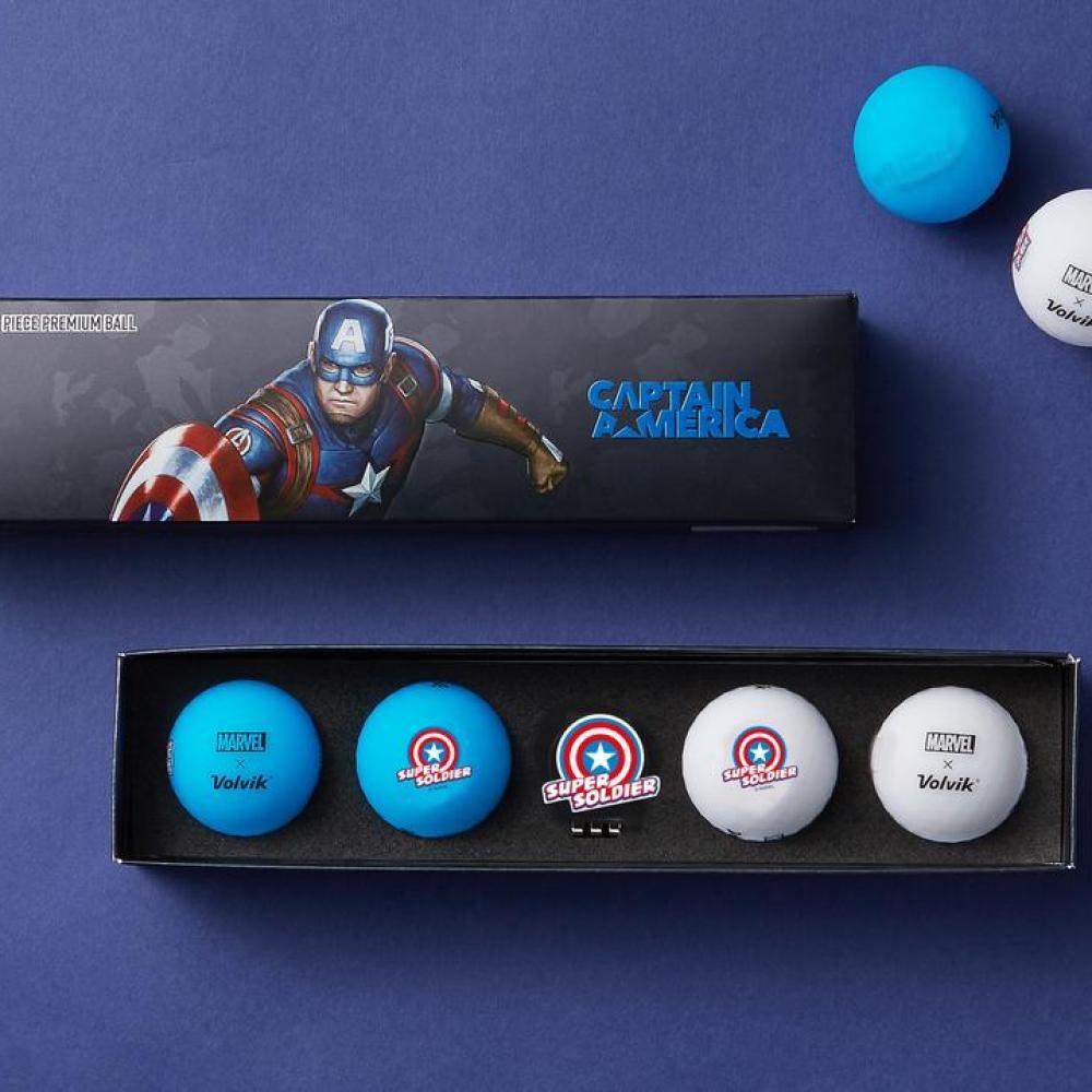 Palline da golf Volvik VIVID Marvel Cap America Box 2/3