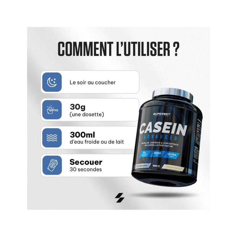 100% CASEIN ADVANCED (1,8kg) | Vanille Crémeuse