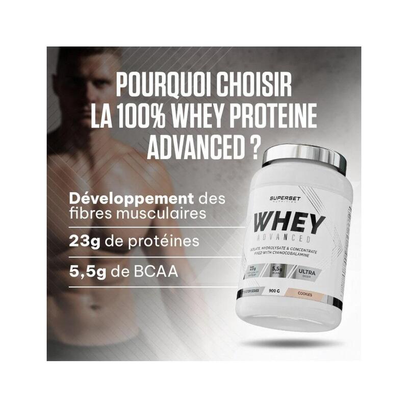 100% WHEY PROTEINE ADVANCED (900gr) | Vanille Crémeuse