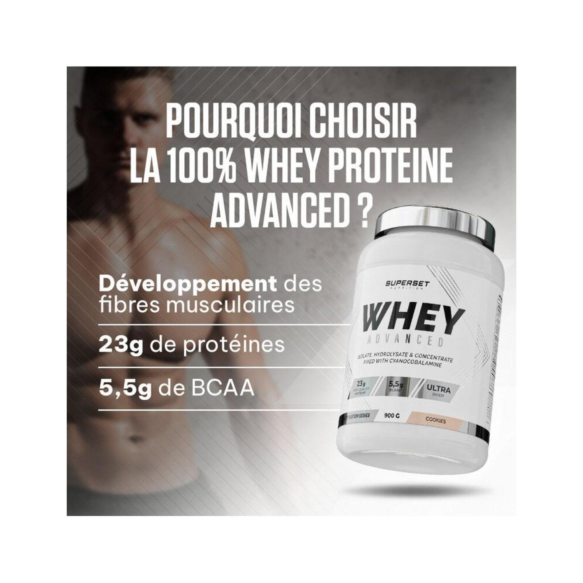Whey protéine |  Whey protéine | 100% WHEY PROTEINE ADVANCED (900gr) | Chocolat