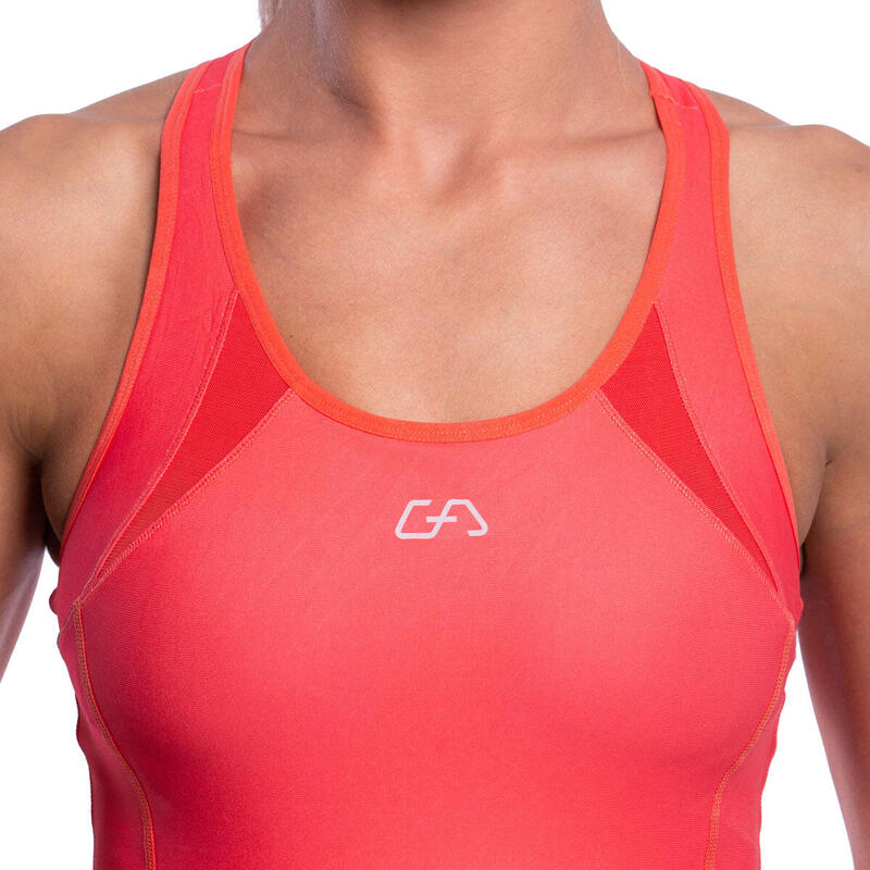 Women Functional Fitted Gym Running Sports Vest Tank Top Singlet - Pink