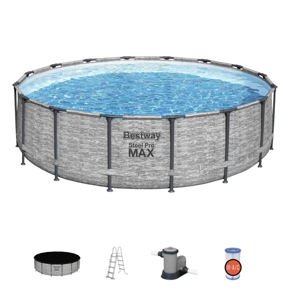 BESTWAY Bestway Steel Pro Max Stone Pool Set | Swimming Pool, Stone