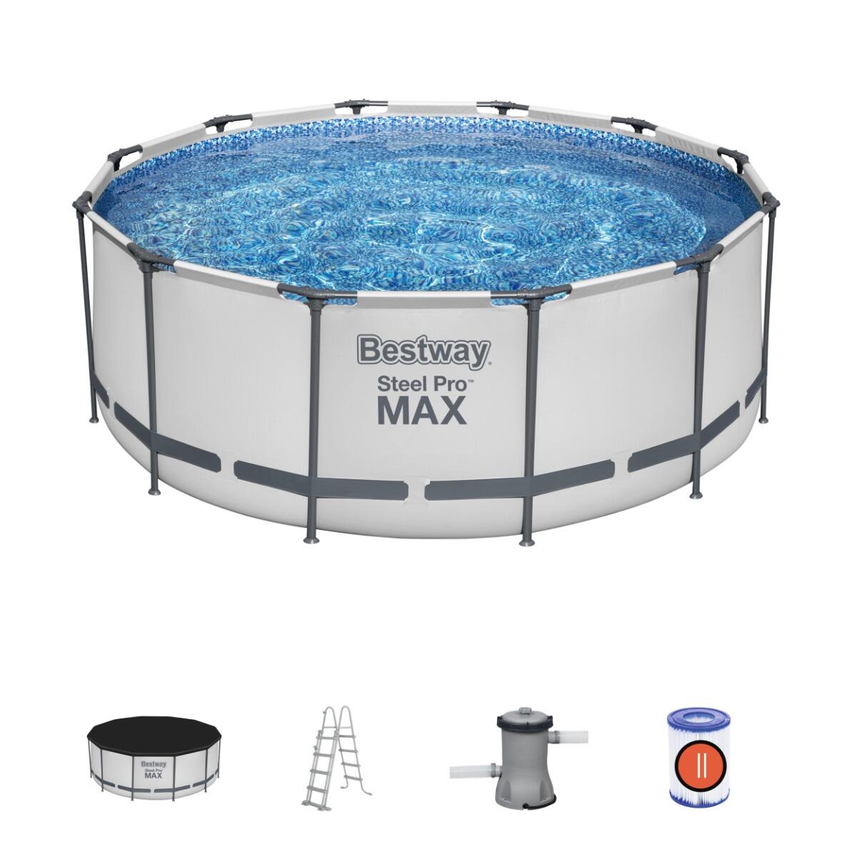 Bestway Steel Pro Max Round Pool Set | Swimming Pool, White 1/4