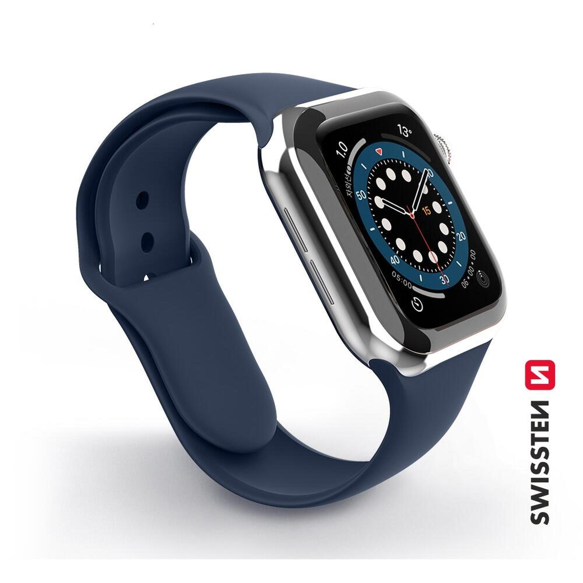 Pulseira Swissten Silicone Band for Apple Watch 42-44mm azul