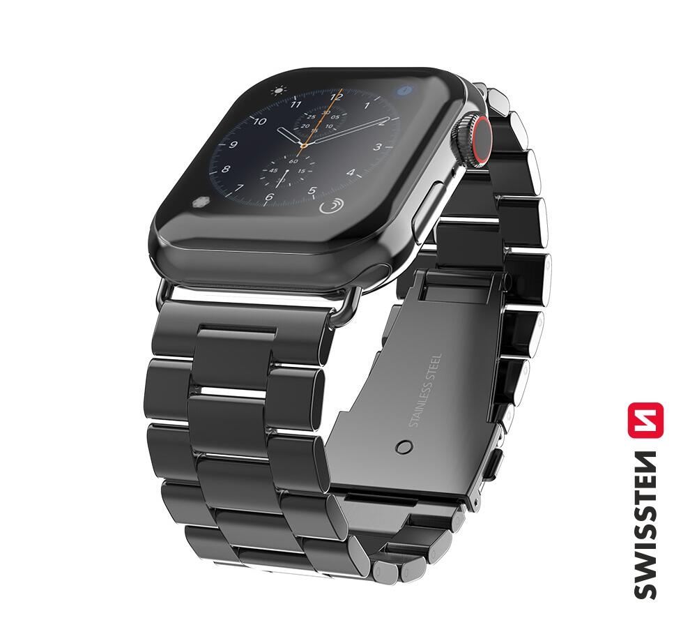 SWISSTEN Pulseira Swissten Metal Band for Apple Watch 42-44mm preto