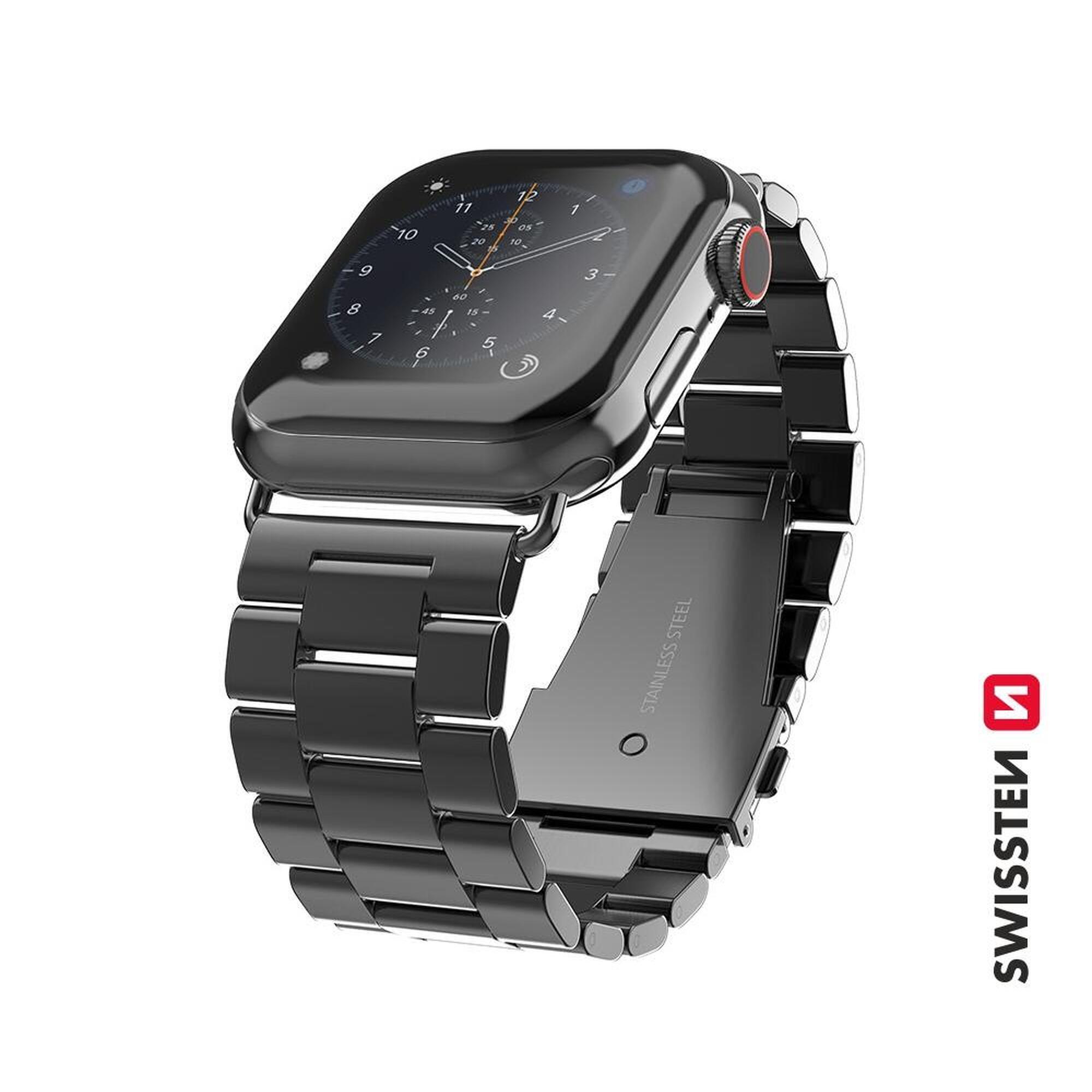 Pulseira Swissten Metal Band for Apple Watch 42-44mm preto