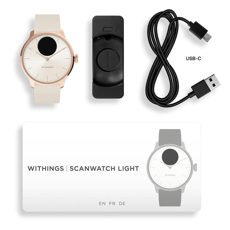Relógio Withings ScanWatch Light 37mm branco/rosa