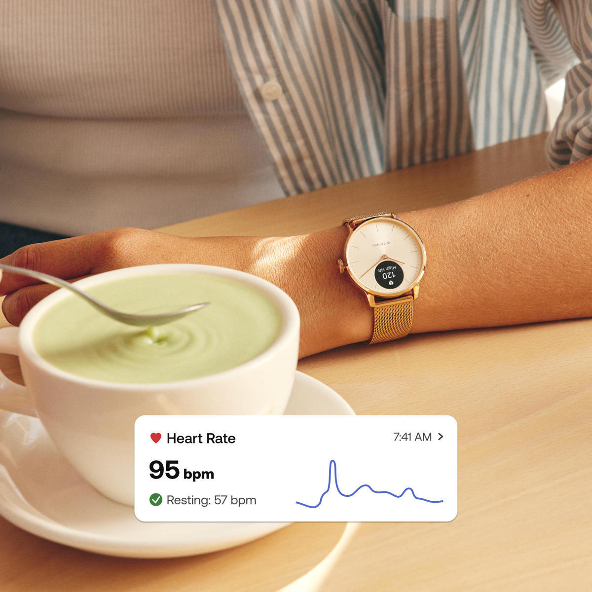 WITHINGS ScanWatch Light - Smartwatch salute cardiovascolare, 37mm Oro Rosa 7/7