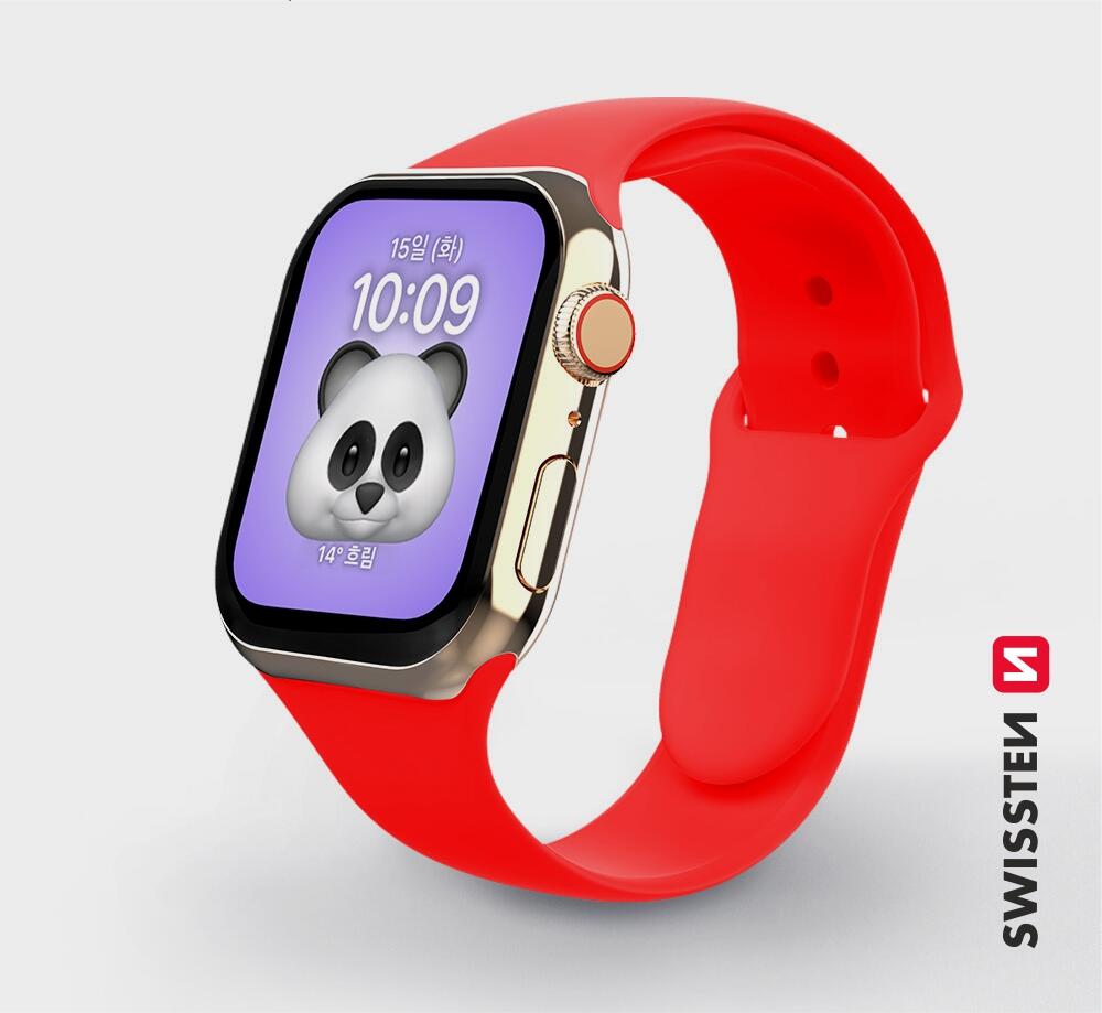 SWISSTEN Pulseira Swissten Silicone Band for Apple Watch 42-44mm vermelho