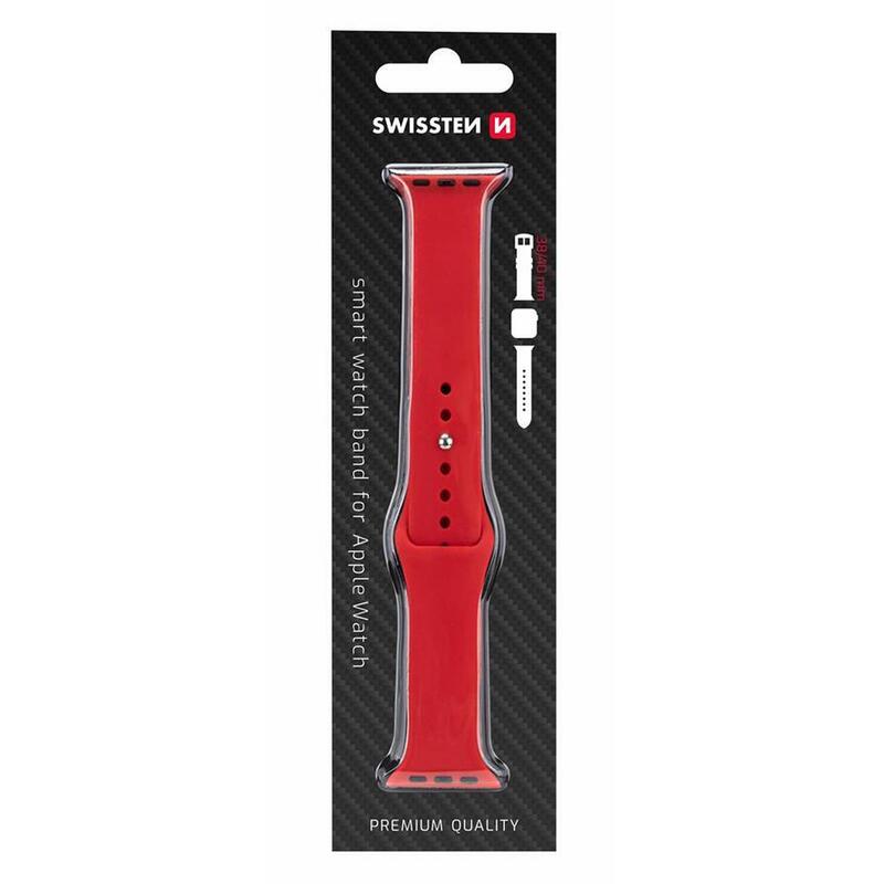 Pulseira Swissten Silicone Band for Apple Watch 38-40mm vermelho