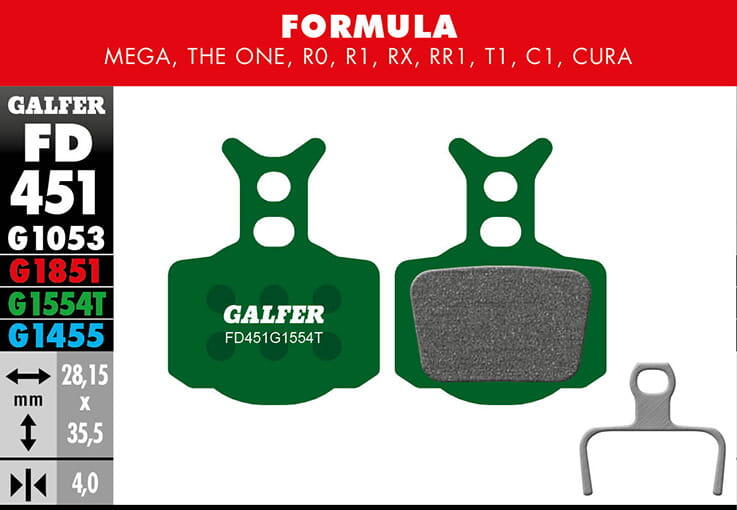 GALFER BIKE Pastiglia freno Pro - Formula Mega, The One, R0, R1, RX, RR1, T1, C1