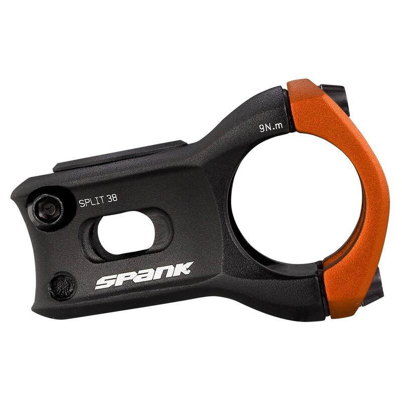 Potence Split 35 mm - orange                   2 modèles disponibles 9890€ 11500€ -13%    * La vente débute le 23/05/2025    SPANK Potence Split 35 mm - orangeVendu exclusivement en ligne   
