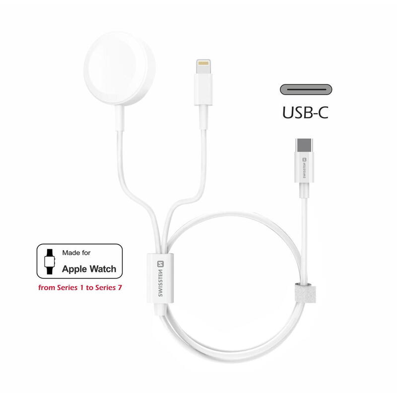 Cabo Swissten 2in1 charger cable (apple watch+lightn.) USB-C