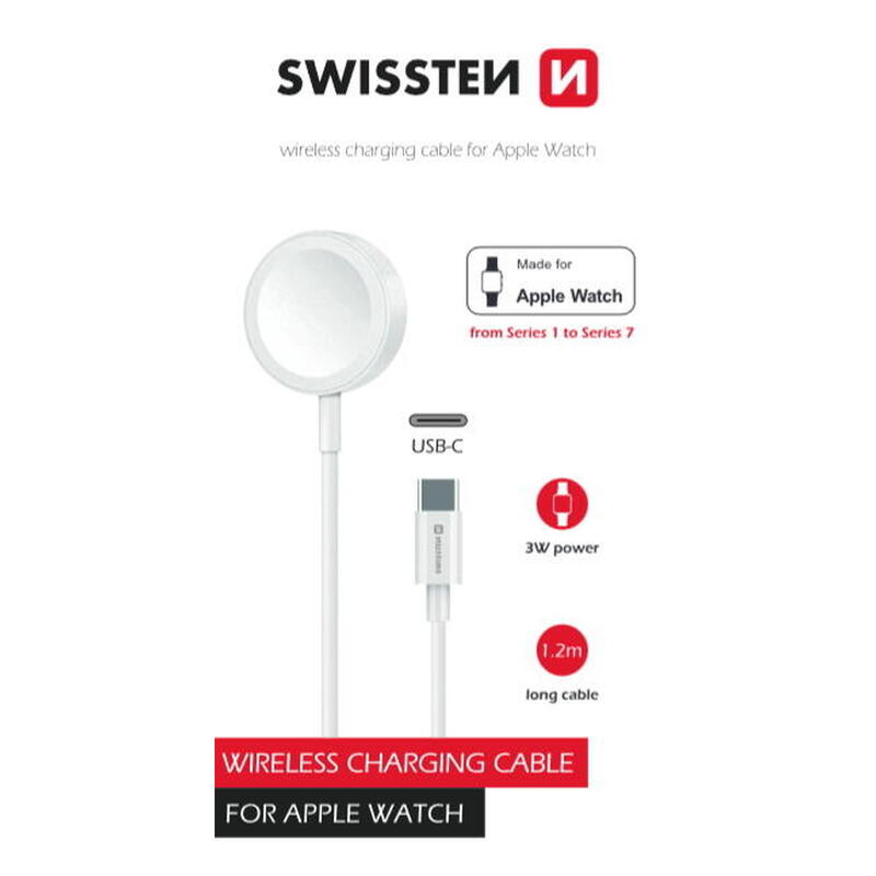Cabo Swissten Wireless charge cable for Apple Watch USB-C