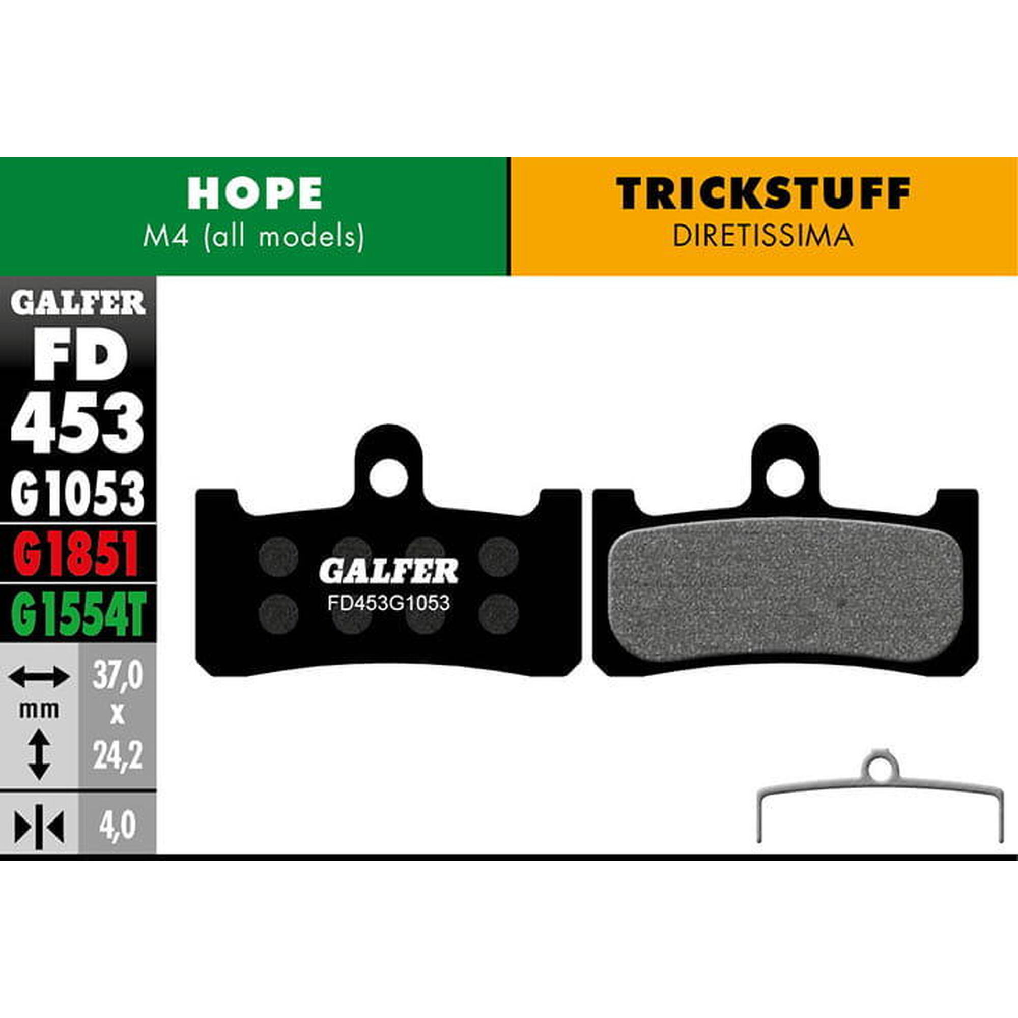Pastilhas de travão standard para Hope / Trickstuff - Preto