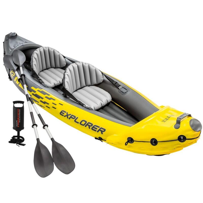 hinchable Intex Explorer + 2 remos - 312x91x51 Kayak mar | Decathlon