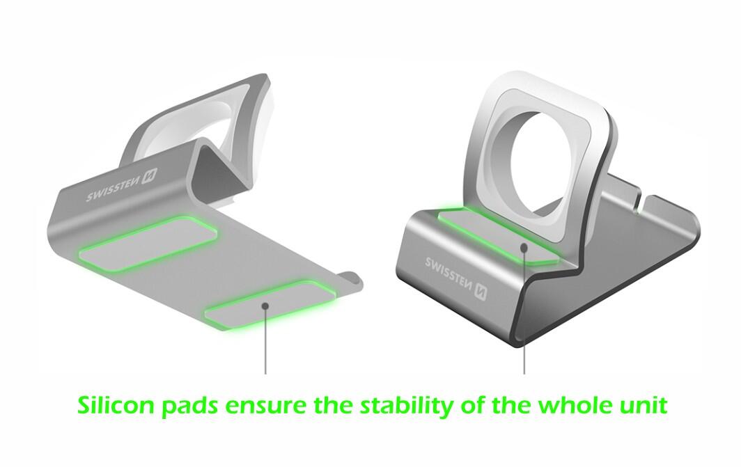 Stand Swissten Aluminum for Apple Watch cinza 4/4