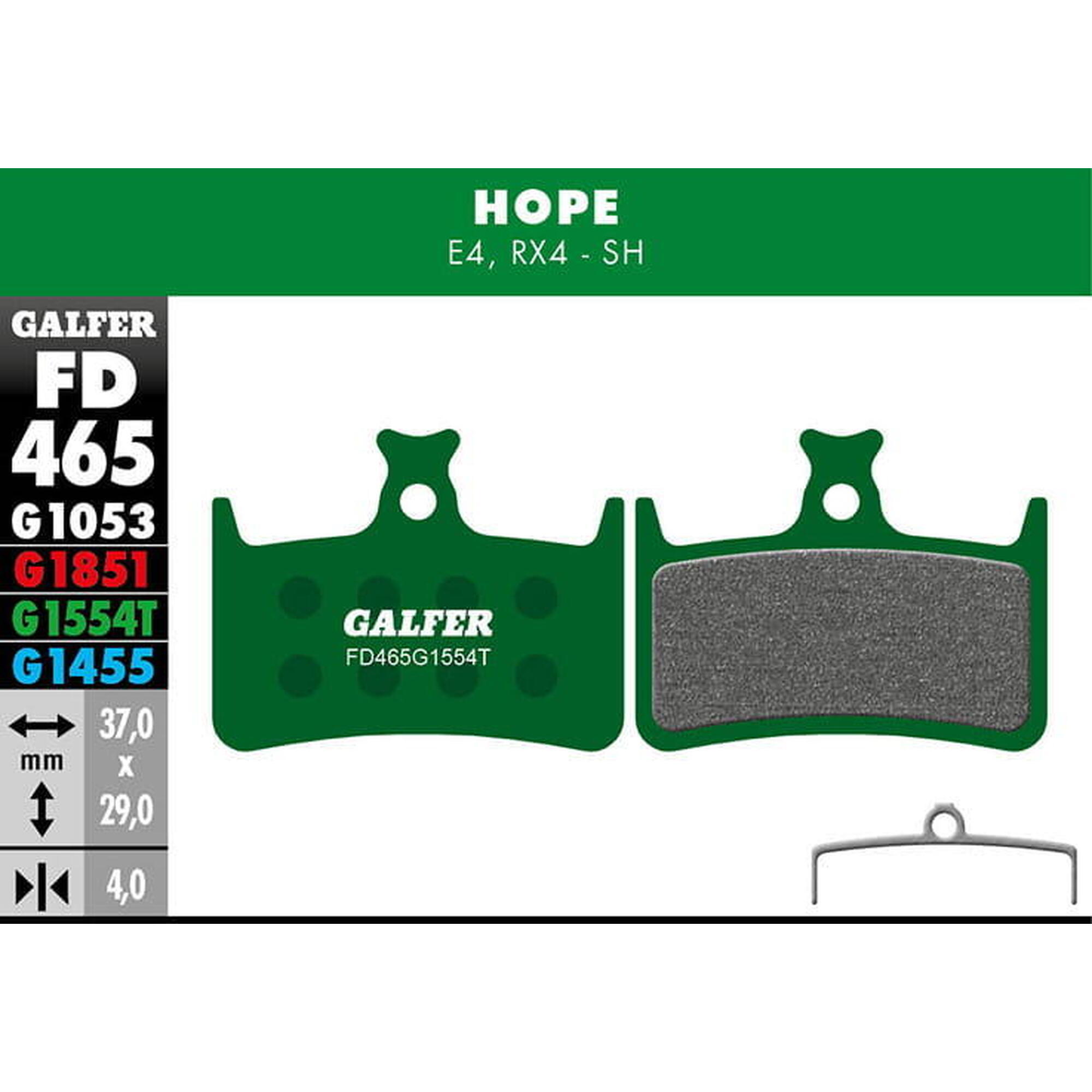 Pastilha de travão profissional - HOPE E4 - Verde