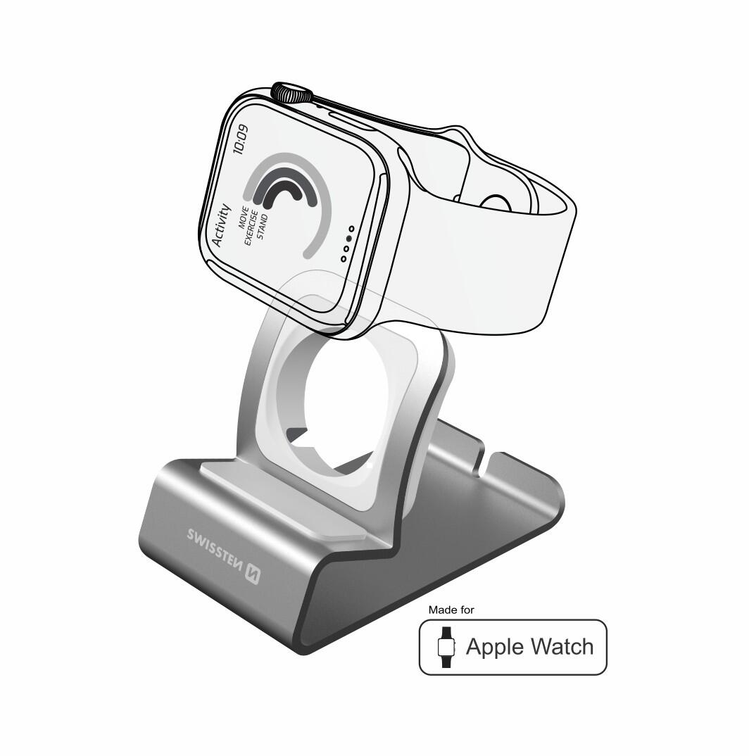 SWISSTEN Stand Swissten Aluminum for Apple Watch cinza