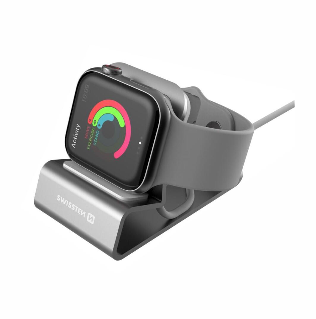 Stand Swissten Aluminum for Apple Watch cinza 3/4