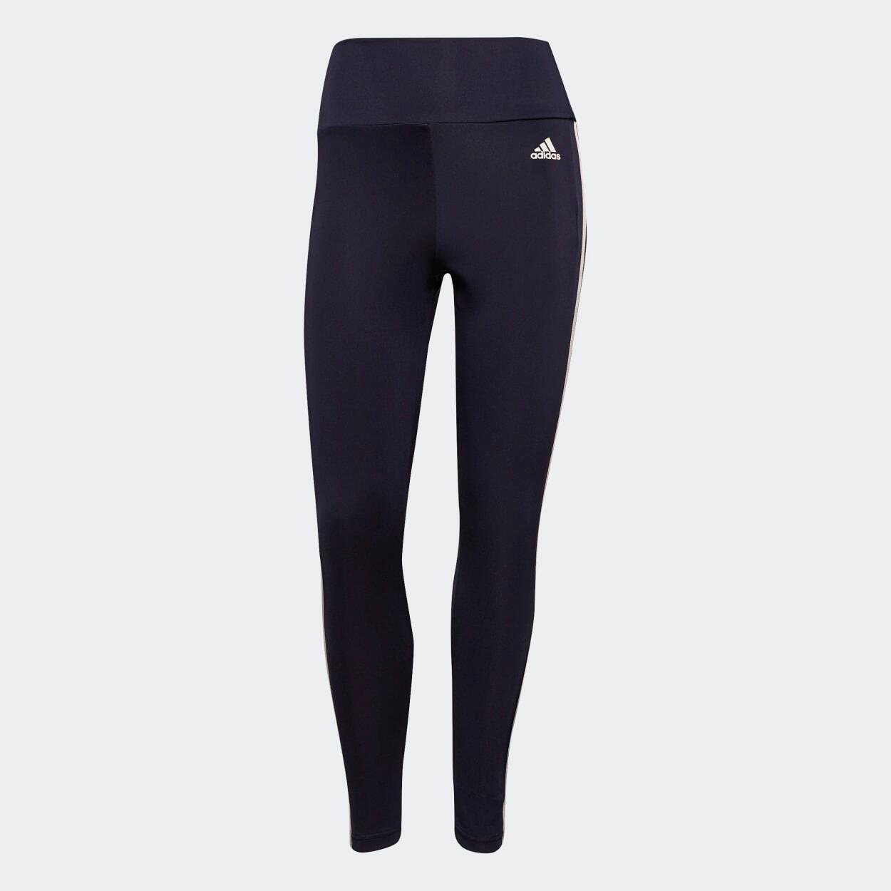 adidas Womens Designed To Move High Rise 3 Stripes Sport Leggings ADIDAS Decathlon
