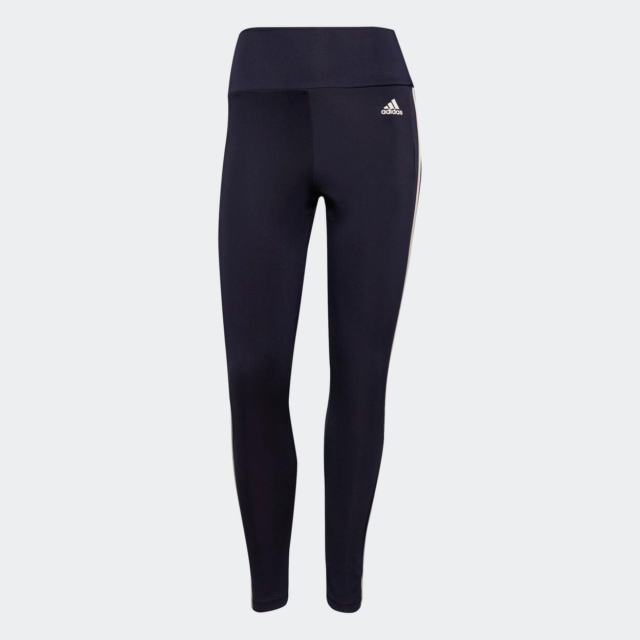 adidas Womens Designed To Move High-Rise 3-Stripes ⅞ Sport Leggings 1/3