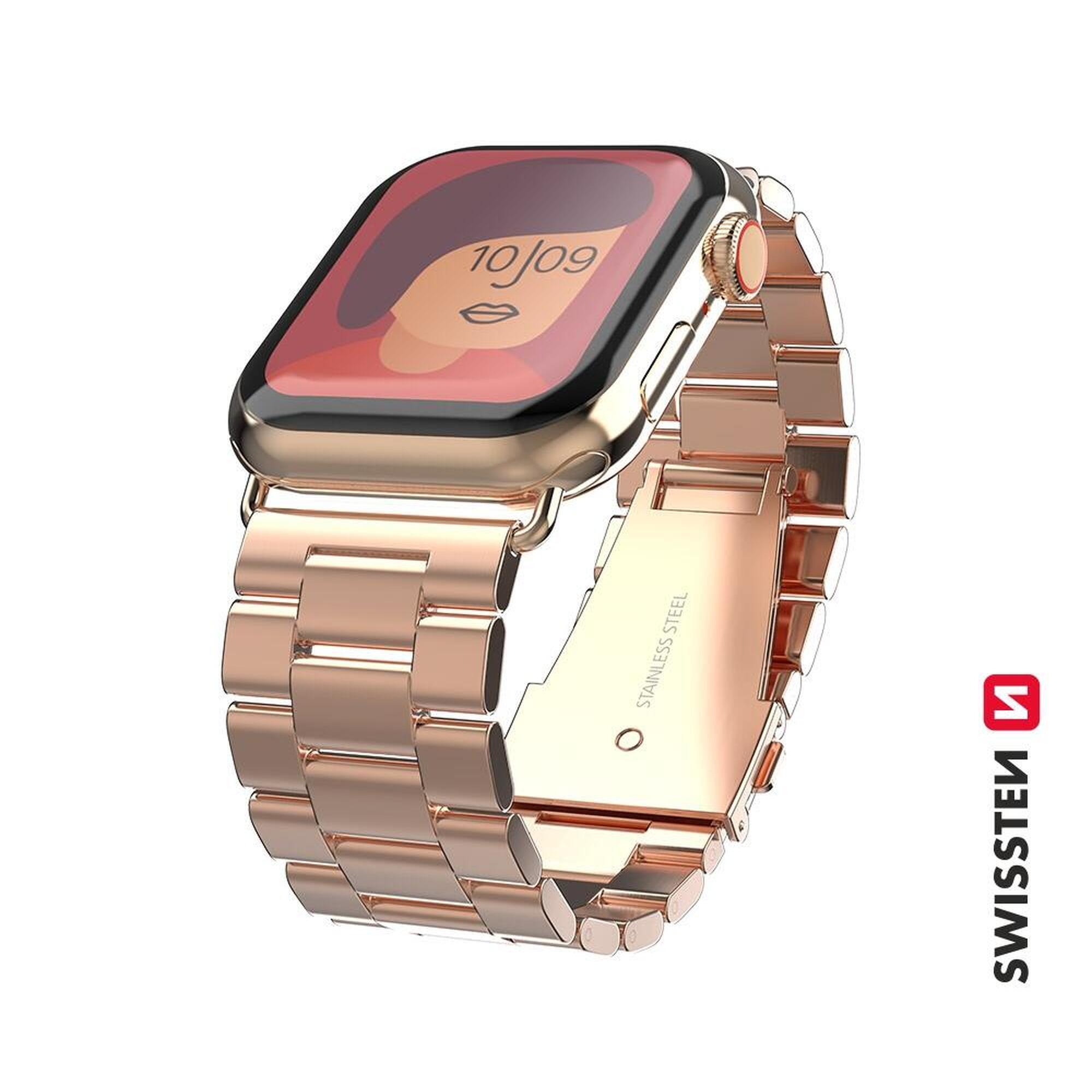 Pulseira Swissten Metal Band for Apple Watch 38-40mm rosa