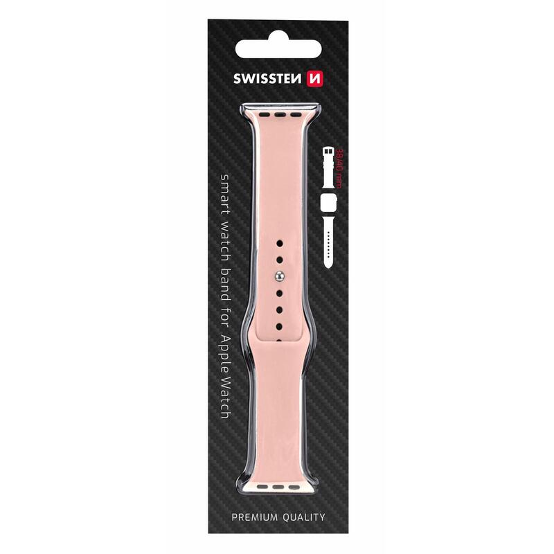 Pulseira Swissten Silicone Band for Apple Watch 38-40mm rosa
