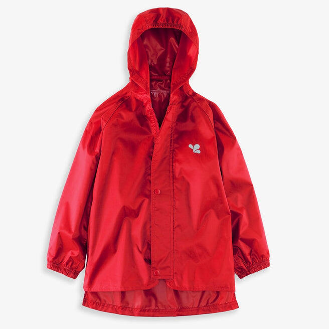 Kids Red Waterproof Jacket Recycled 1/4