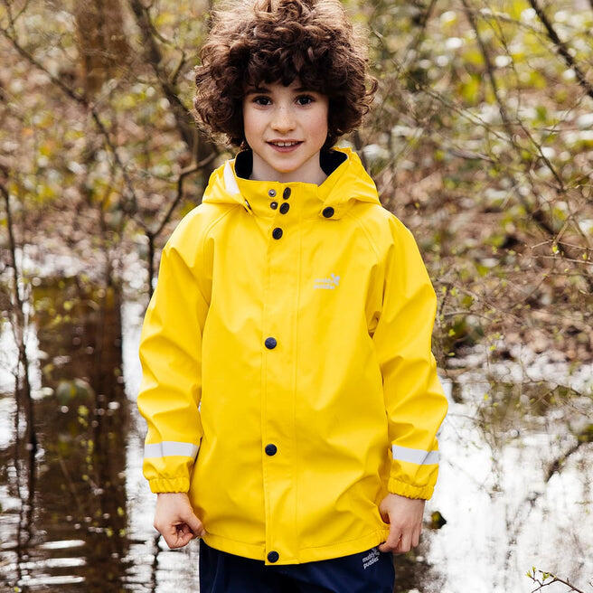 Kids Yellow Waterproof Jacket Recycled 4/4