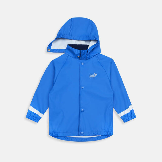 MUDDY PUDDLES Kids Blue Waterproof Jacket Recycled