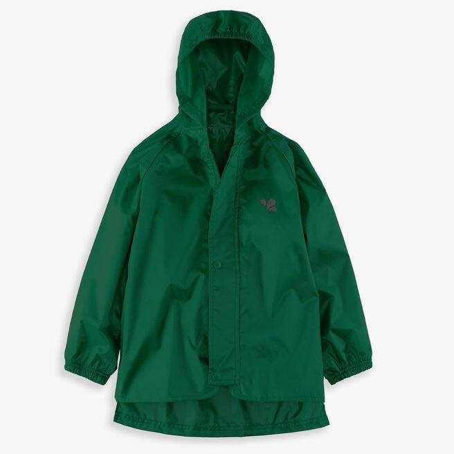 Kids Green Waterproof Jacket Recycled 1/4