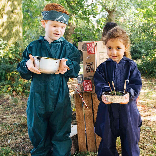 Kids Navy Blue Waterproof Puddle Suit Recycled 3/4