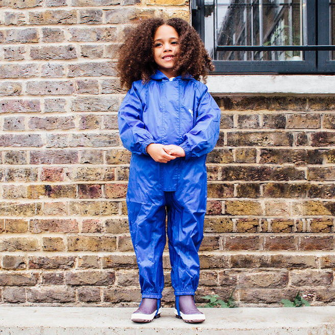 Kids Blue Waterproof Puddle Suit Recycled 3/4