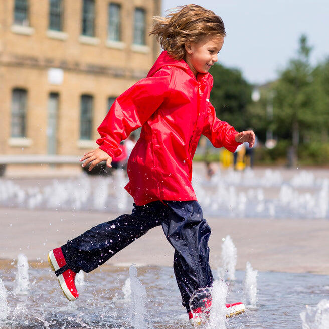 Kids Navy Blue Waterproof Trousers Recycled 3/4