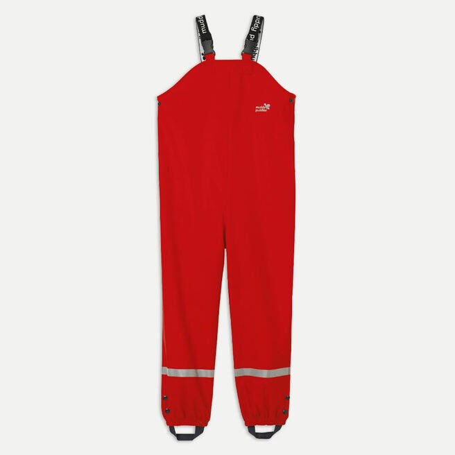 MUDDY PUDDLES Kids Red Waterproof Dungarees Recycled