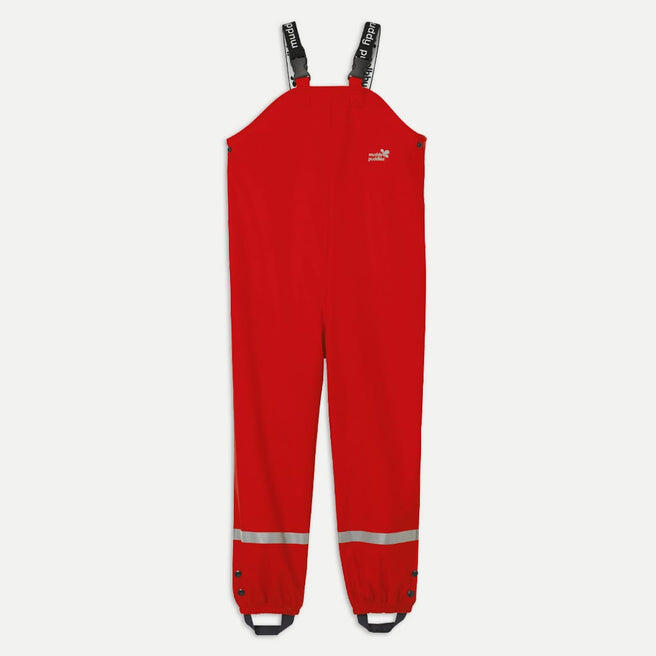MUDDY PUDDLES Kids Red Waterproof Dungarees Recycled